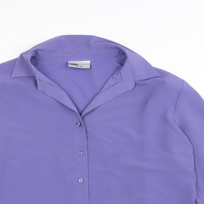 Womens UK Size 20 Sara Purple Basic Button-Up
