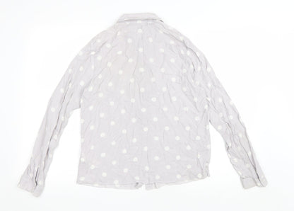 Atmosphere Womens Purple Polka Dot Viscose Basic Button-Up Size 10 Collared