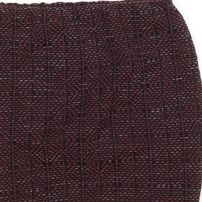 New Look Womens Purple Geometric Polyester Bandage Skirt Size 8 Drawstring