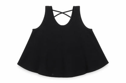 Primark Girls Black Polyester Basic Tank Size 9-10 Years Scoop Neck Pullover