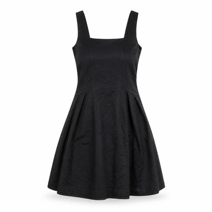 Oasis Womens Black Polyester Fit & Flare Size 10 Square Neck Zip