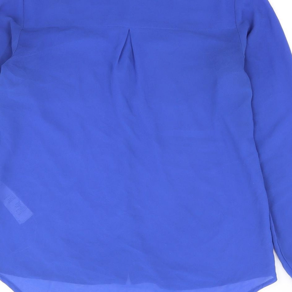 Womens UK Size 8 New Look Blue Basic Button-Up