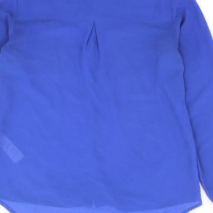 Womens UK Size 8 New Look Blue Basic Button-Up