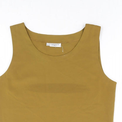 George Womens Yellow Polyester Basic Tank Size 10 Round Neck