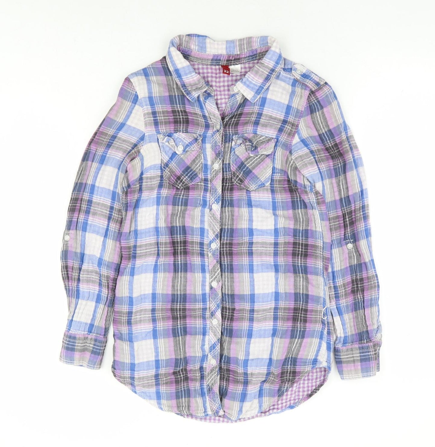 Womens UK Size 4 Divided by H&M Ivory Basic Button-Up