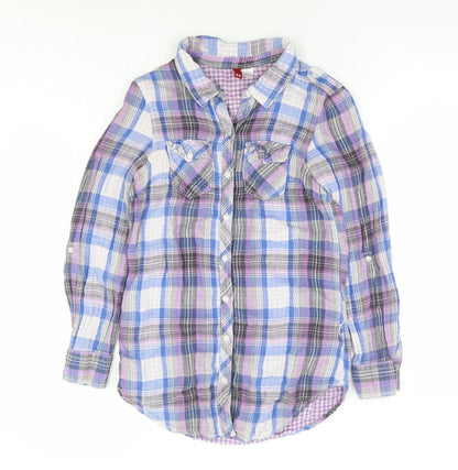 Womens UK Size 4 Divided by H&M Ivory Basic Button-Up