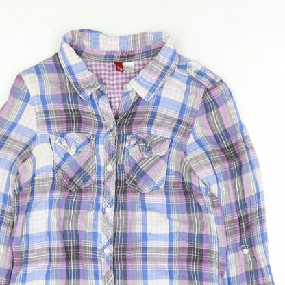 Womens UK Size 4 Divided by H&M Ivory Basic Button-Up