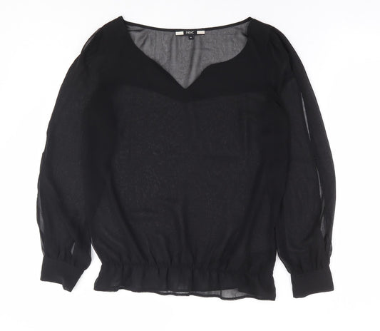 Womens UK Size 10 NEXT Black Basic Blouse