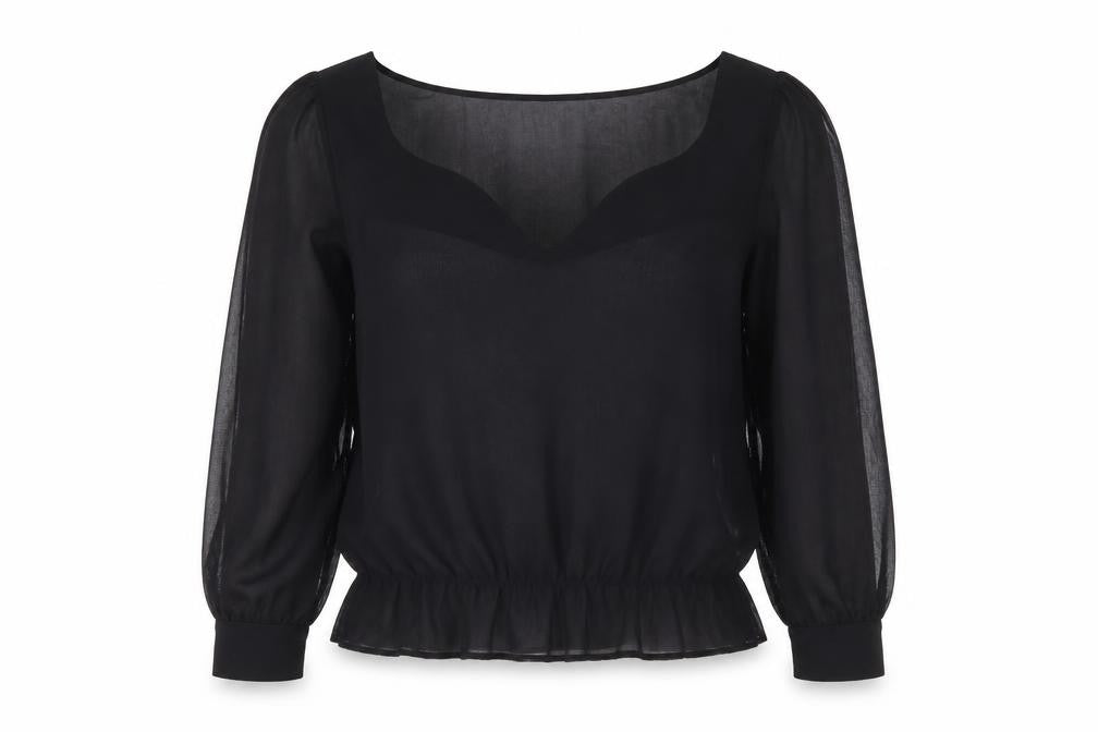 Womens UK Size 10 NEXT Black Basic Blouse