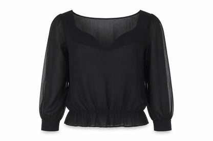 Womens UK Size 10 NEXT Black Basic Blouse