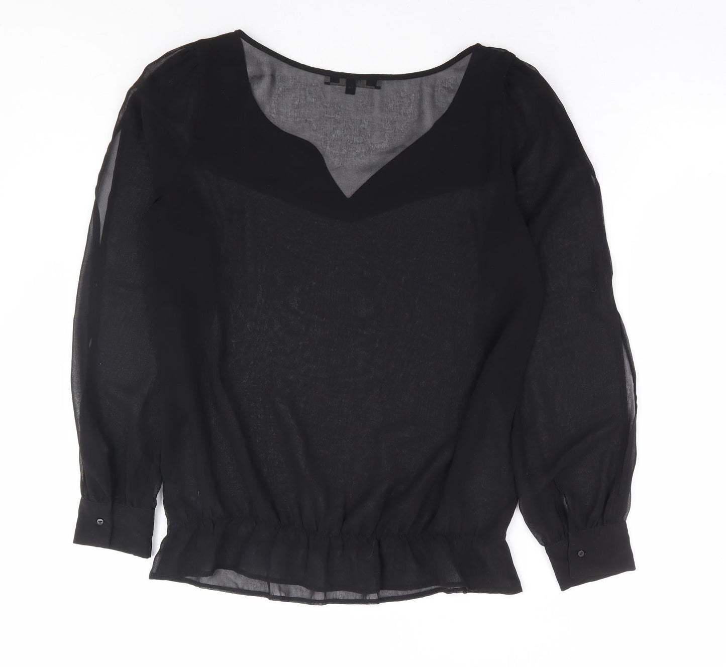 Womens UK Size 10 NEXT Black Basic Blouse