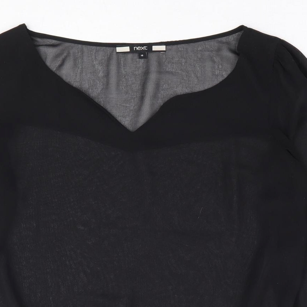 Womens UK Size 10 NEXT Black Basic Blouse