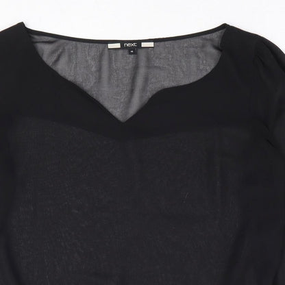 Womens UK Size 10 NEXT Black Basic Blouse