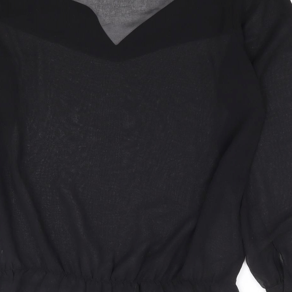 Womens UK Size 10 NEXT Black Basic Blouse