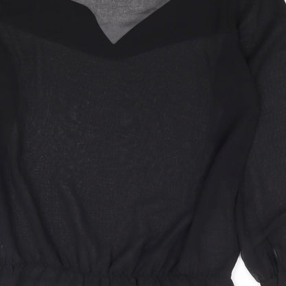 Womens UK Size 10 NEXT Black Basic Blouse