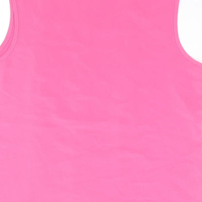 First Avenue Womens Pink Polyester Basic Tank Size 12 Round Neck