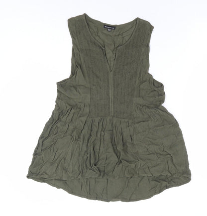 Womens UK Size 12 Warehouse Green Basic Blouse