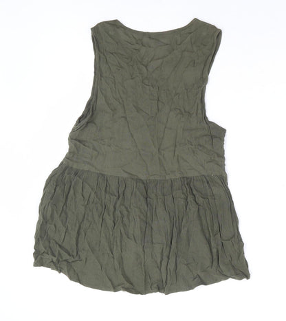 Womens UK Size 12 Warehouse Green Basic Blouse