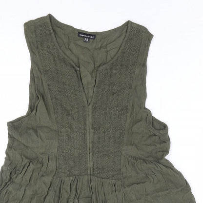 Womens UK Size 12 Warehouse Green Basic Blouse