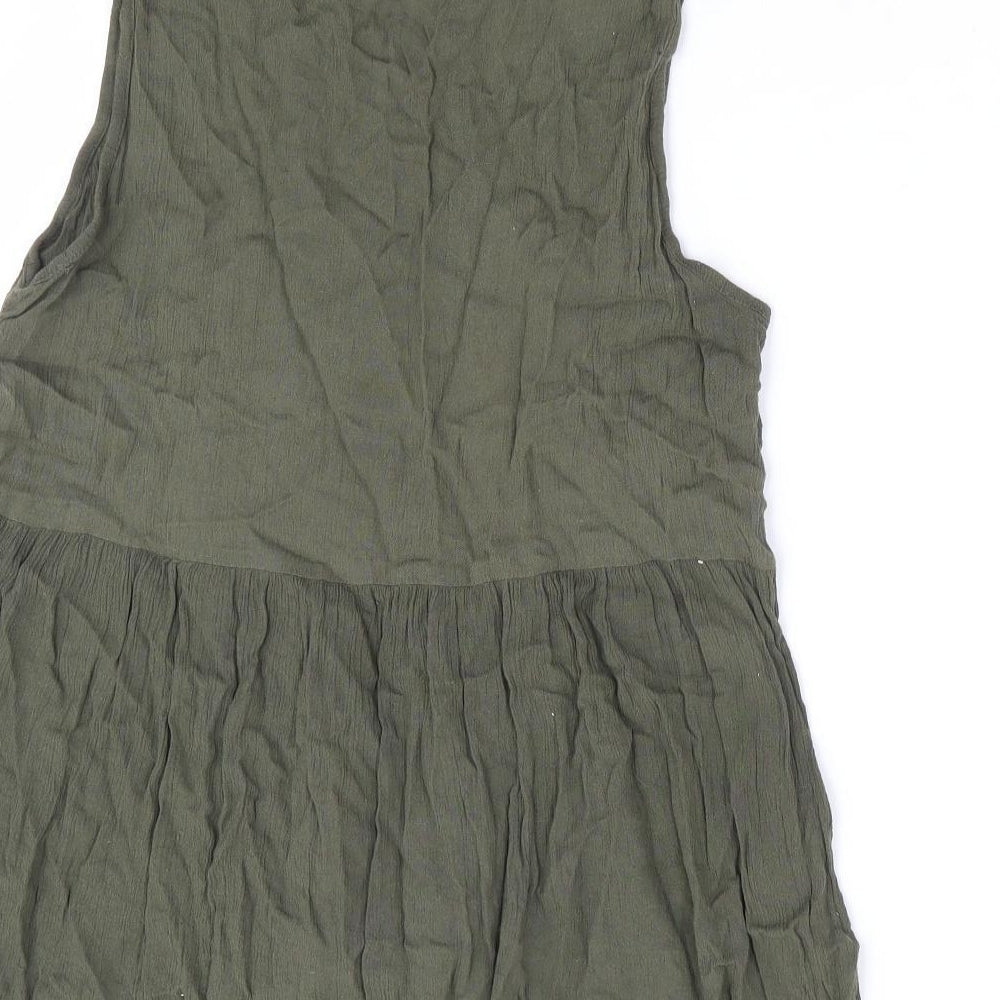 Womens UK Size 12 Warehouse Green Basic Blouse