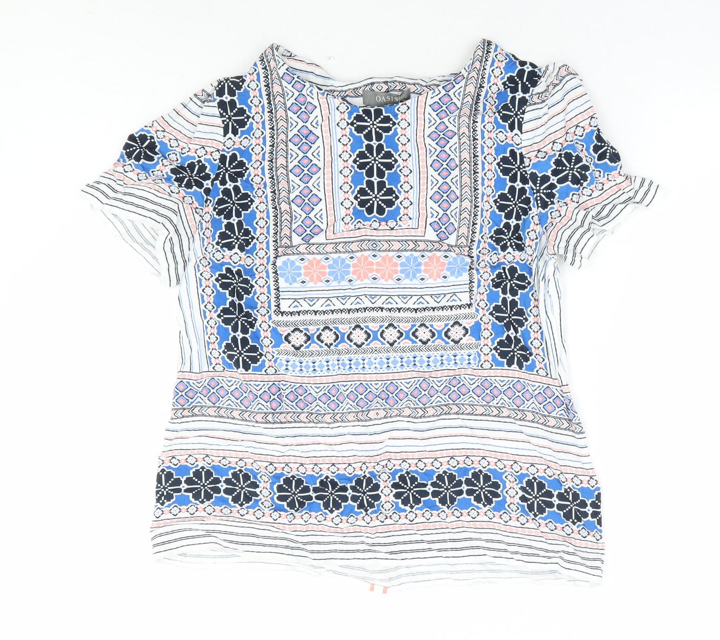 Womens UK Size 12 Oasis Multicoloured Basic T-Shirt