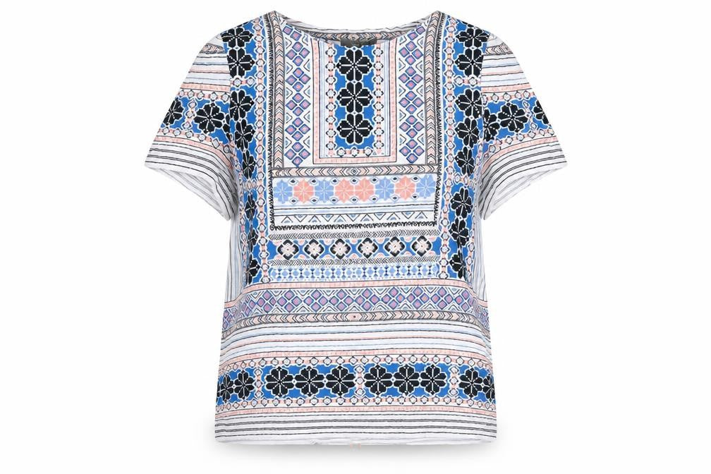 Womens UK Size 12 Oasis Multicoloured Basic T-Shirt