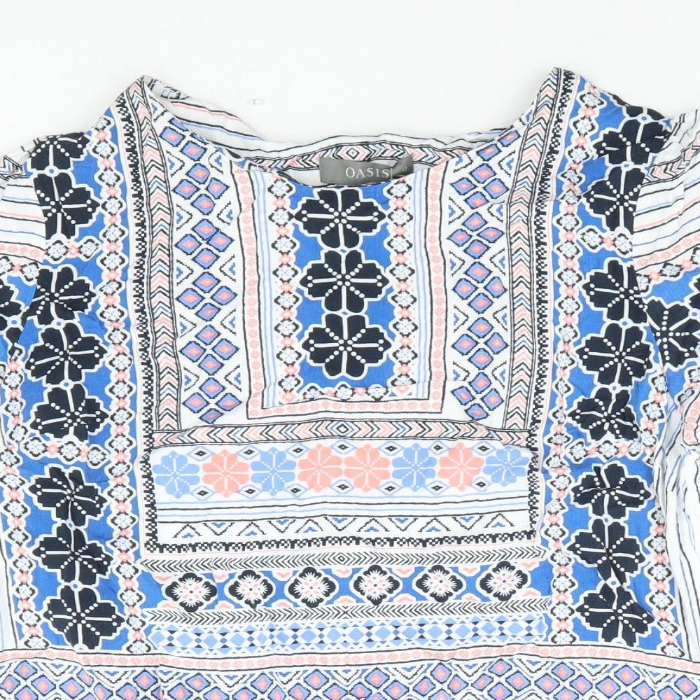 Womens UK Size 12 Oasis Multicoloured Basic T-Shirt