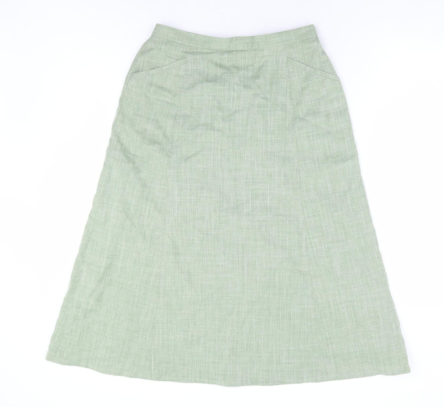 Cotswold Collections Womens Green Polyester A-Line Skirt Size 12 Zip