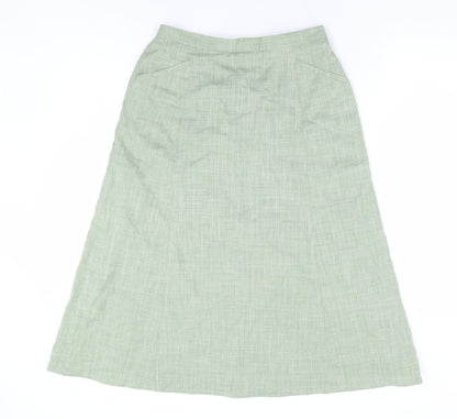 Cotswold Collections Womens Green Polyester A-Line Skirt Size 12 Zip
