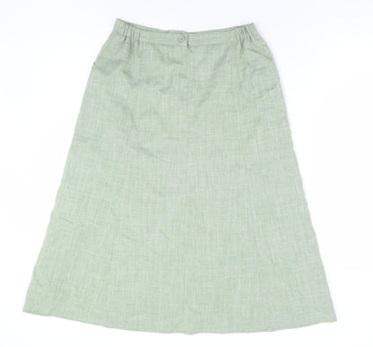 Cotswold Collections Womens Green Polyester A-Line Skirt Size 12 Zip