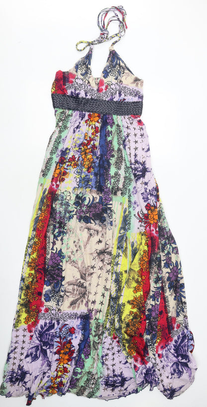 Firetrap Womens Multicoloured Floral Cotton Maxi Size M Halter Tie