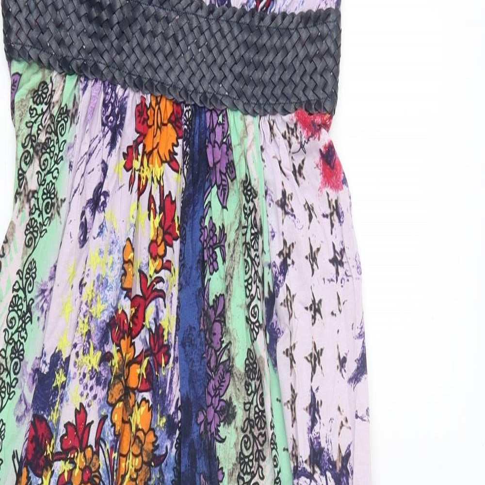 Firetrap Womens Multicoloured Floral Cotton Maxi Size M Halter Tie