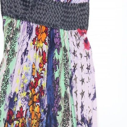 Firetrap Womens Multicoloured Floral Cotton Maxi Size M Halter Tie