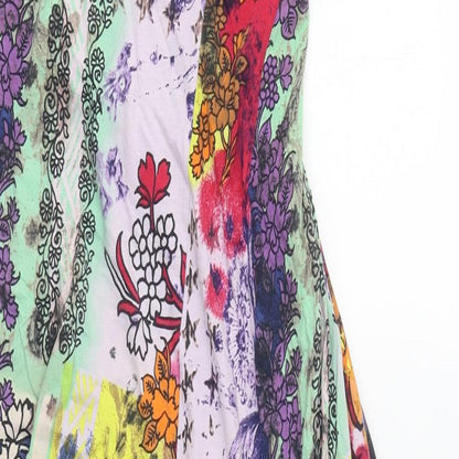 Firetrap Womens Multicoloured Floral Cotton Maxi Size M Halter Tie