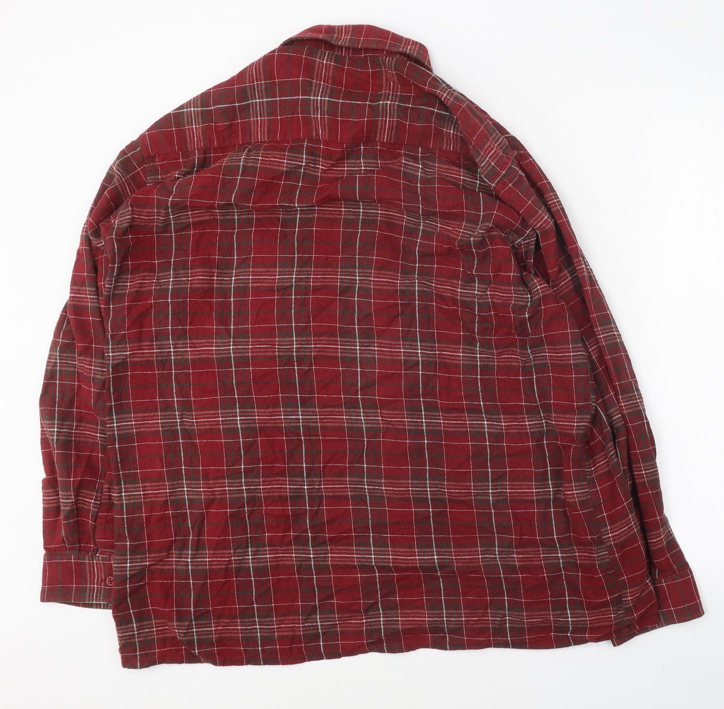 Mens UK Size 2XL MAN MAN Red  Button-Up Long Sleeve Casual Shirt