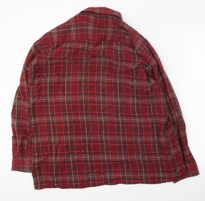 Mens UK Size 2XL MAN MAN Red  Button-Up Long Sleeve Casual Shirt