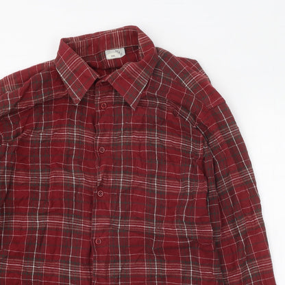 Mens UK Size 2XL MAN MAN Red  Button-Up Long Sleeve Casual Shirt
