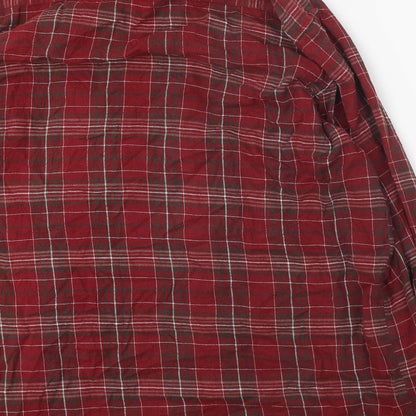 Mens UK Size 2XL MAN MAN Red  Button-Up Long Sleeve Casual Shirt