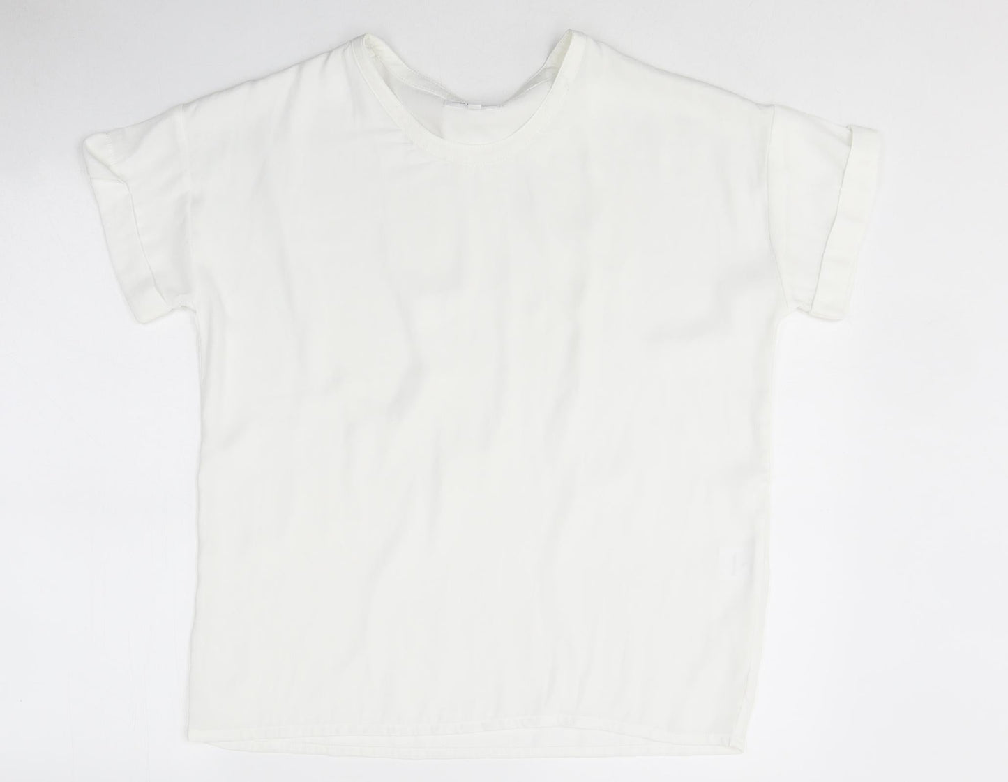 Moss Copenhagon Womens White Polyester Basic Blouse Size XS Round Neck