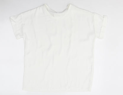 Moss Copenhagon Womens White Polyester Basic Blouse Size XS Round Neck