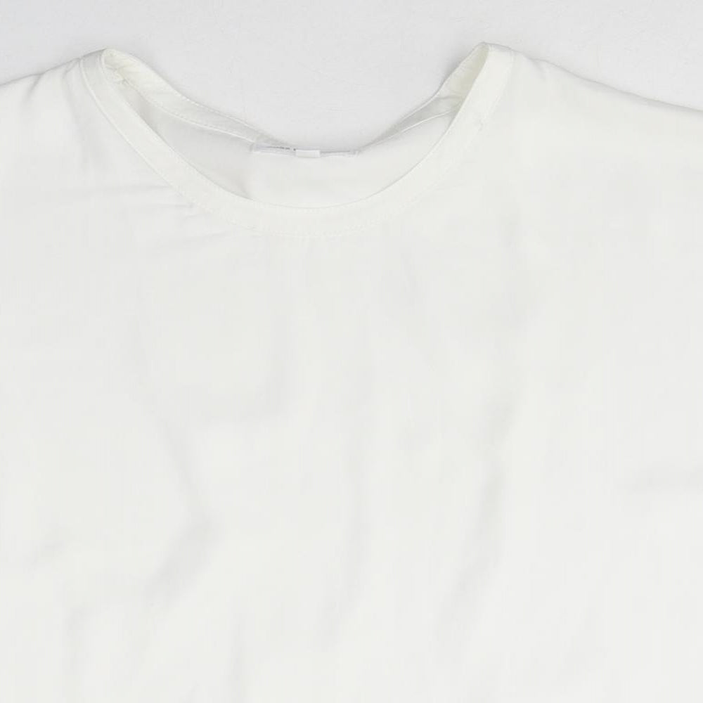 Moss Copenhagon Womens White Polyester Basic Blouse Size XS Round Neck