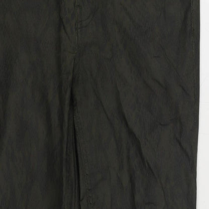 Zara Womens Green Animal Print Polyester Skinny Jeans Size 10 L26 in Regular Zip - Snake Skin