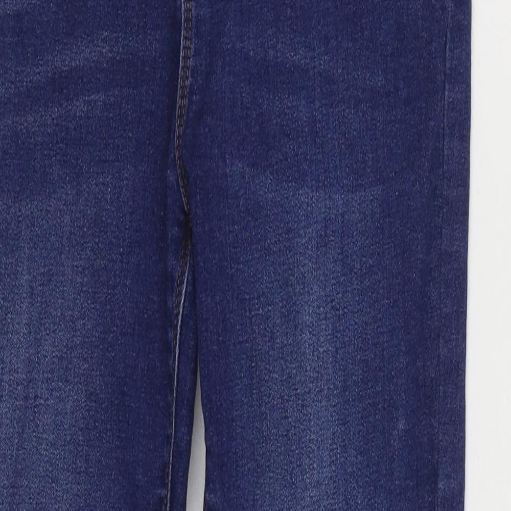 Denim & Co. Girls Blue Cotton Skinny Jeans Size 11-12 Years Regular Zip
