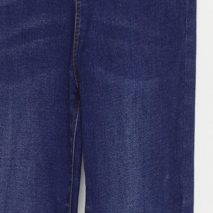 Denim & Co. Girls Blue Cotton Skinny Jeans Size 11-12 Years Regular Zip