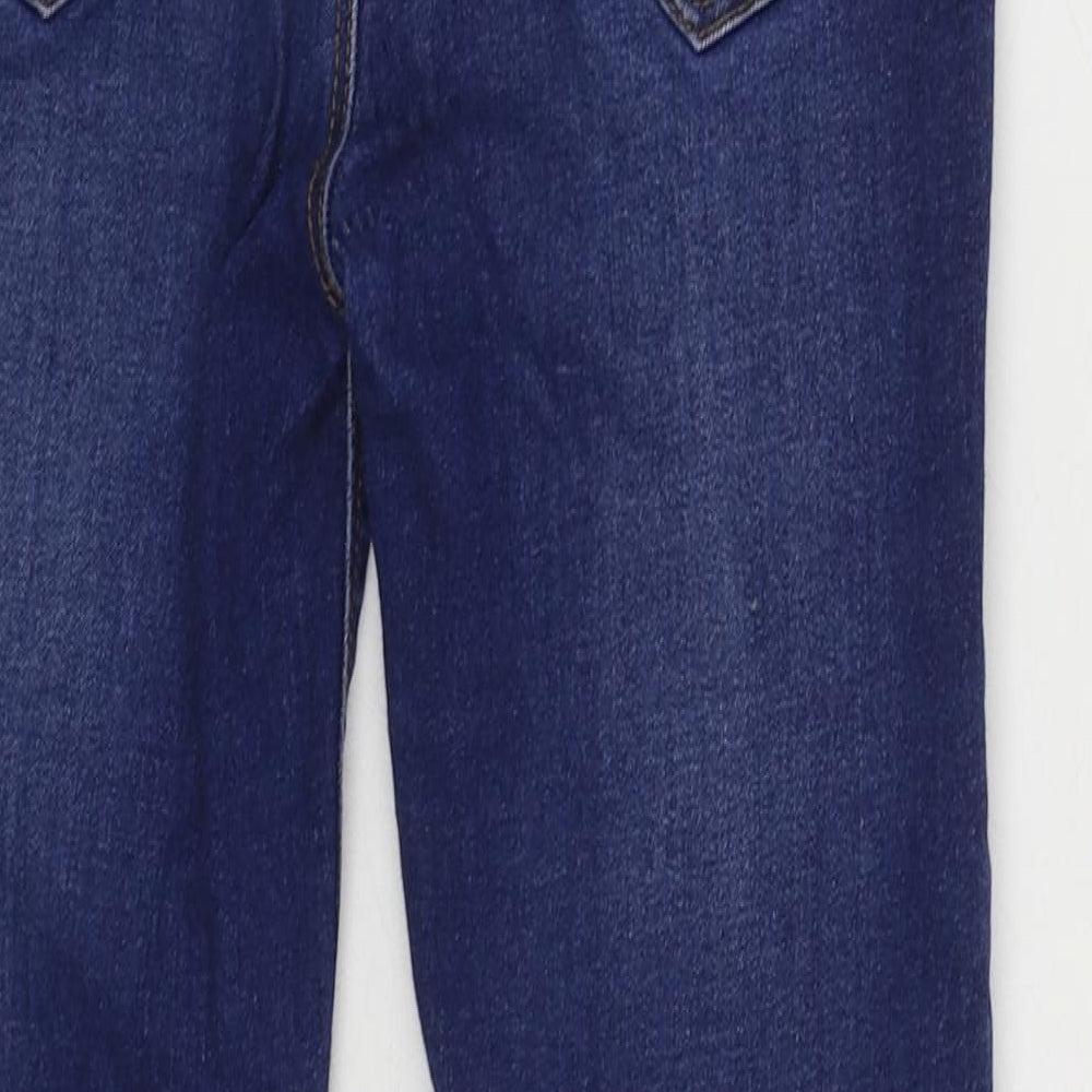 Denim & Co. Girls Blue Cotton Skinny Jeans Size 11-12 Years Regular Zip