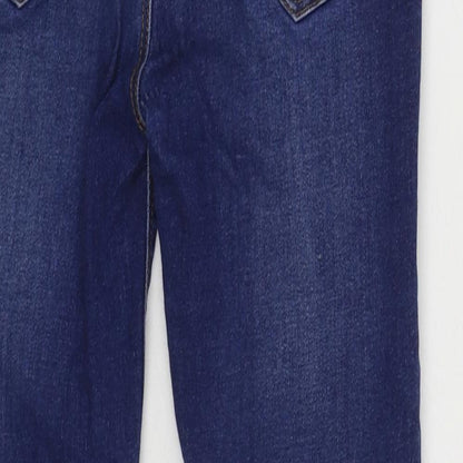 Denim & Co. Girls Blue Cotton Skinny Jeans Size 11-12 Years Regular Zip