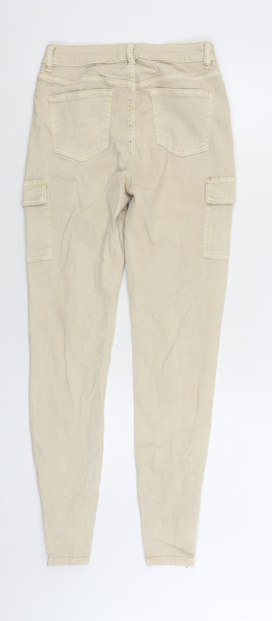 Denim & Co. Womens Beige Cotton Skinny Jeans Size 8 L28 in Regular Zip