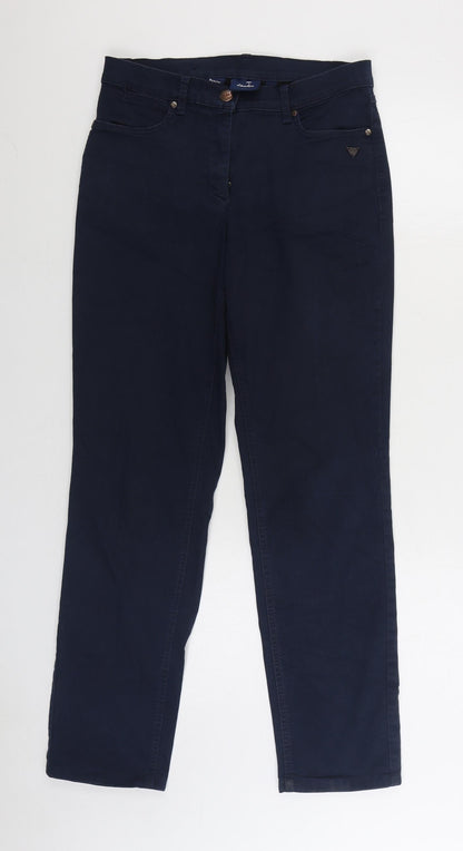 LauRiel Womens Blue Cotton Straight Jeans Size 8 L30 in Regular Zip