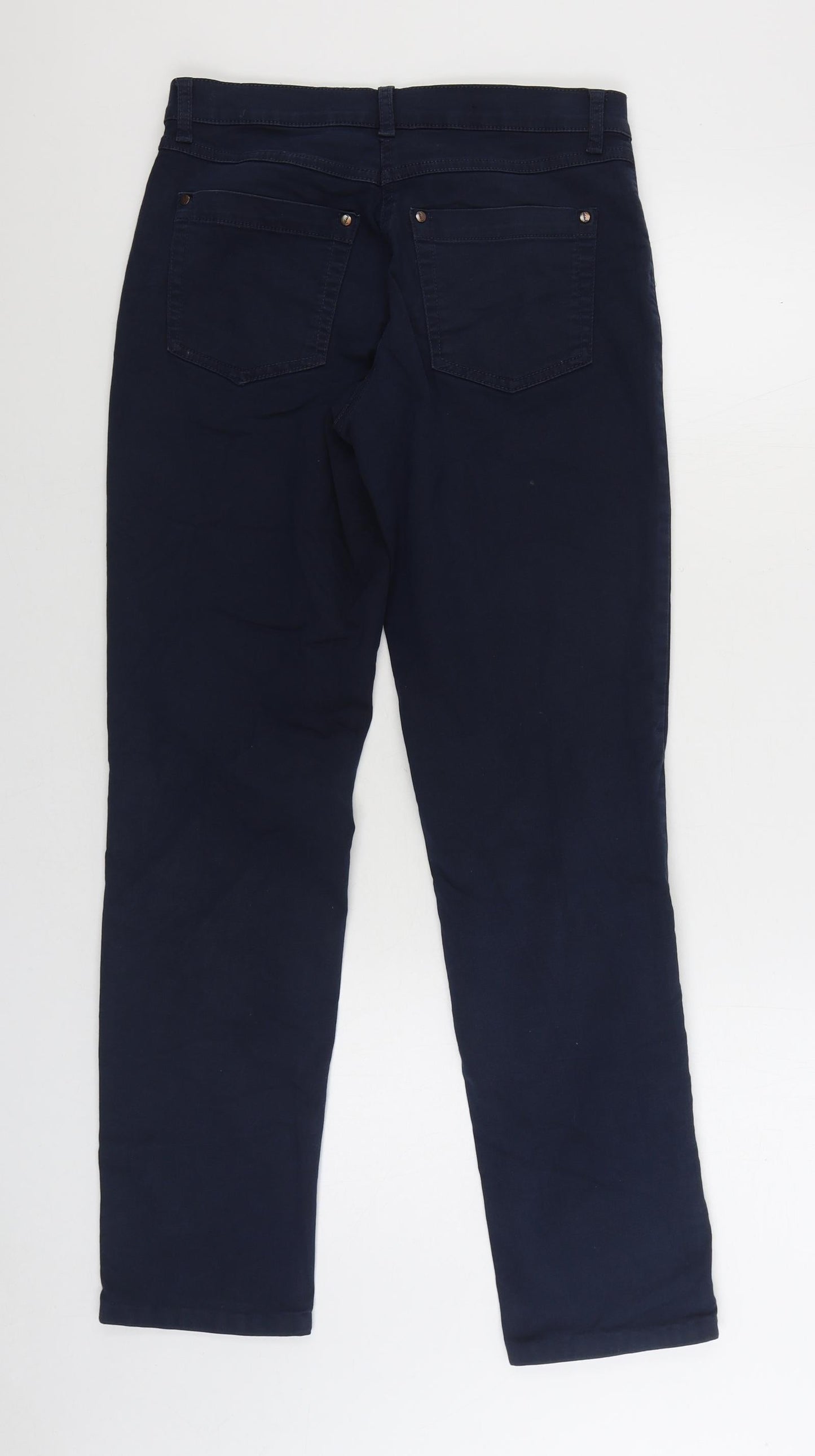 LauRiel Womens Blue Cotton Straight Jeans Size 8 L30 in Regular Zip