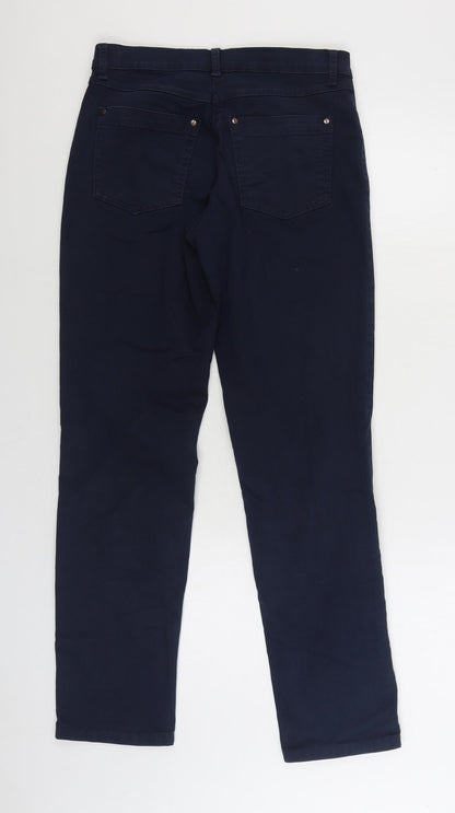 LauRiel Womens Blue Cotton Straight Jeans Size 8 L30 in Regular Zip
